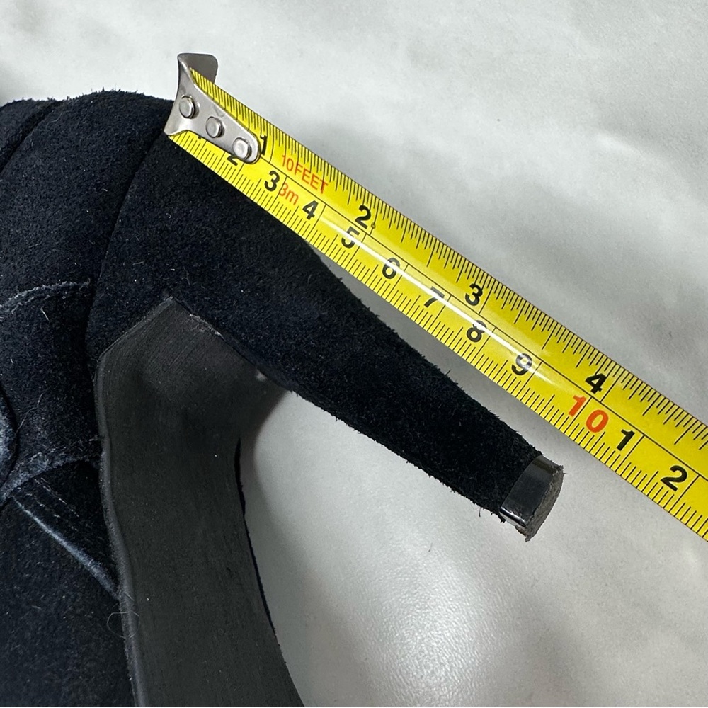 Steve Madden Ballott Black Suede Knee High Boots Almond Toe Size 9 - Picture 8 of 14